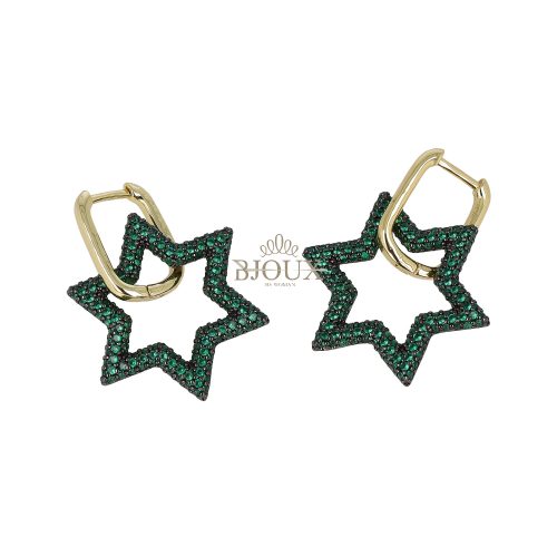 Orecchini lobo stella con zirconi colorato