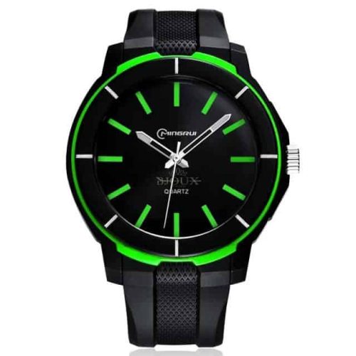 Orologio da uomo subacqueo nero con bordo verde