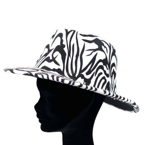 Cappello cowboy zebrato colore bianco