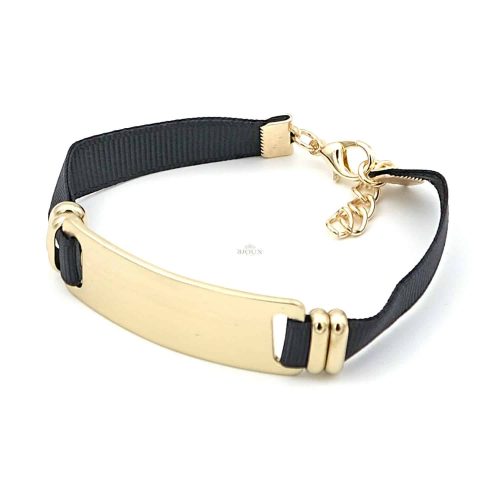 Bracciale per uomo con targhetta burnish gold1