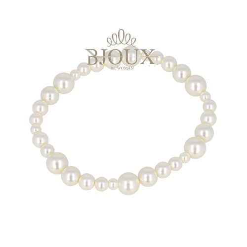 Bracciale di perle in vetro da 4 mm e 8 mm