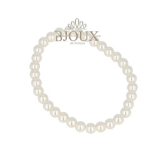 Bracciale di perle in vetro 6 mm