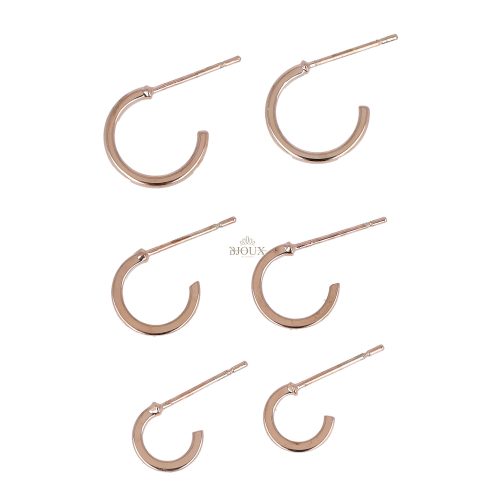 Orecchini cerchietto lobo card da 6 pezzi gold rose