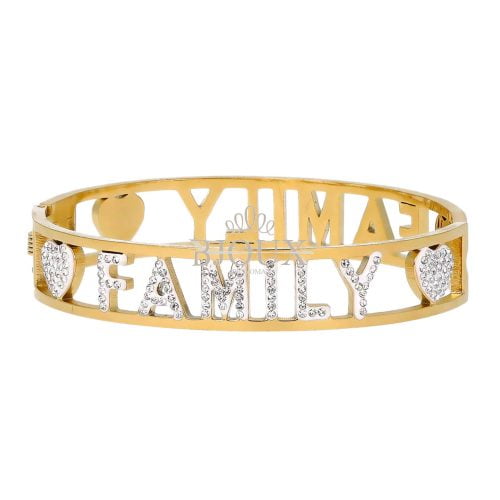 Bracciale bangle in acciaio : FAMILY gold