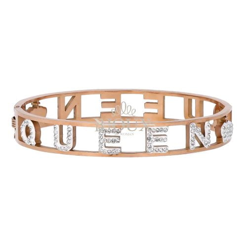 Bracciale bangle acciaio oro rosa : Queen