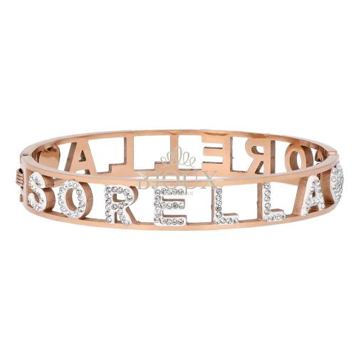Bracciale bangle acciaio oro rosa : SORELLA