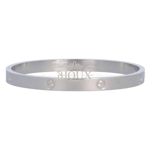 Bracciale acciaio rodio a manetta