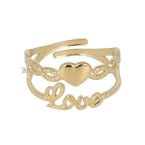 Anello Love in acciaio gold