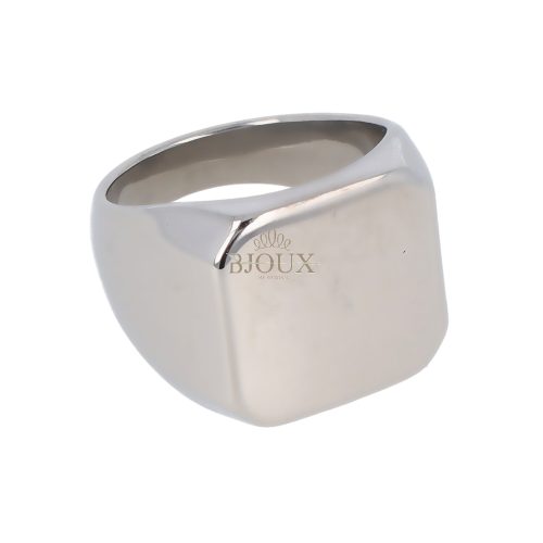 Anello da uomo in acciaio rodiato