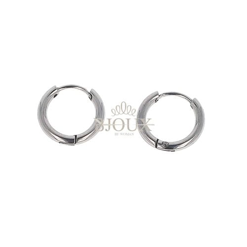 Orecchini in acciaio mini cerchietti diam.10 tubolare