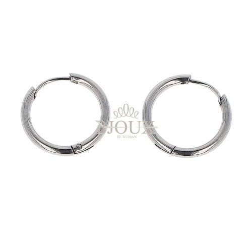 Orecchini in acciaio mini cerchietti diam.14 tubolare