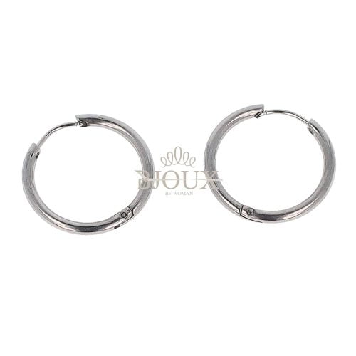 Orecchini in acciaio mini cerchietti diam.16 tubolare