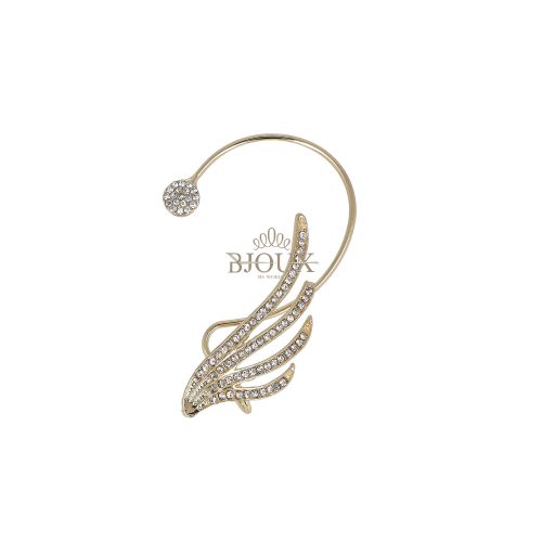 Orecchino earcuff gold con ala decorata da zirconi
