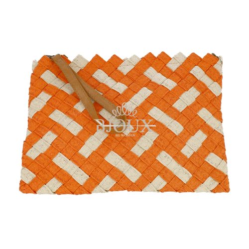 Pochette ad intreccio bicolor arancio