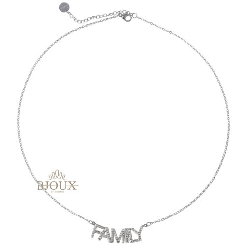 Collana acciaio con scritta family