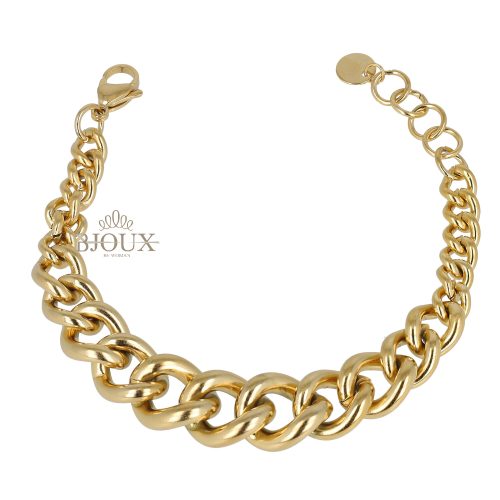 Bracciale in acciaio a catena color oro