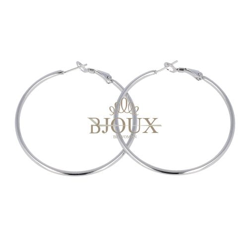 Orecchini rodio in acciaio a cerchio diam.50