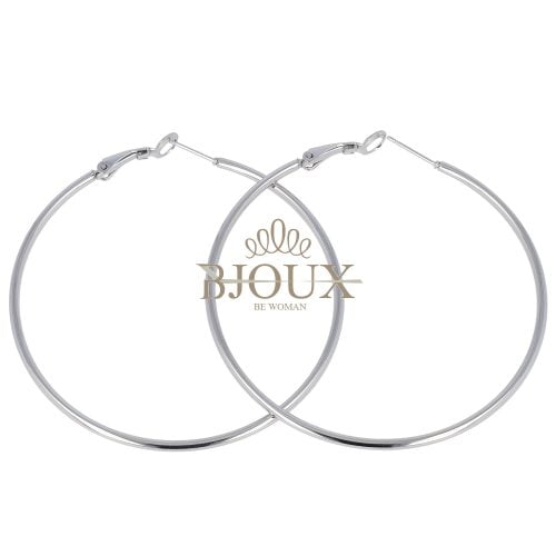 Orecchini rodio in acciaio a cerchio diam.60