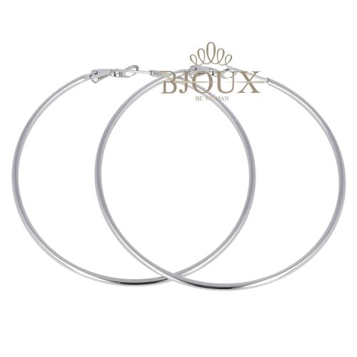 Orecchini rodio in acciaio a cerchio diam.70