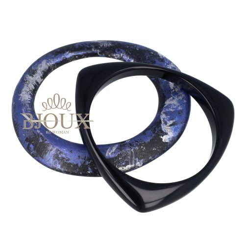 Bracciale rigido a due in plastica dura blue