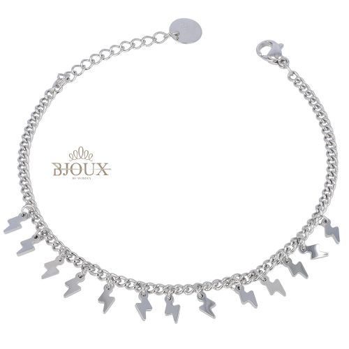 Bracciale stainless steel con fulmini