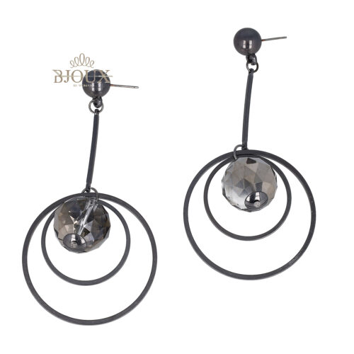 Orecchini pendente con perno e doppio tondo