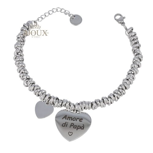 Bracciale anellini in acciaio "Amore Di Papà"