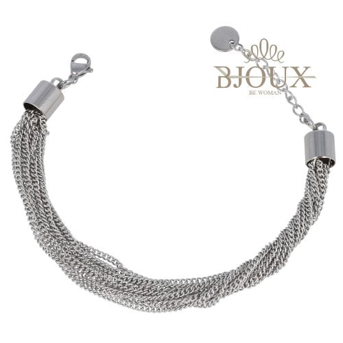 Bracciale donna torchon rodiato multifilo