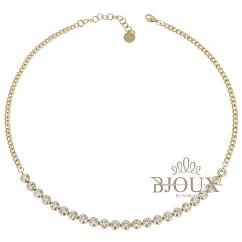 Collana in acciaio con punti luce centrali