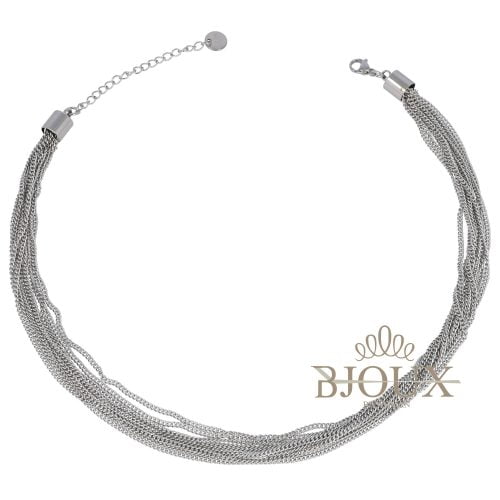 Collana da donna in acciaio catena multifilo rodiata
