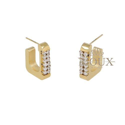 Orecchini in acciaio decorato da zirconi