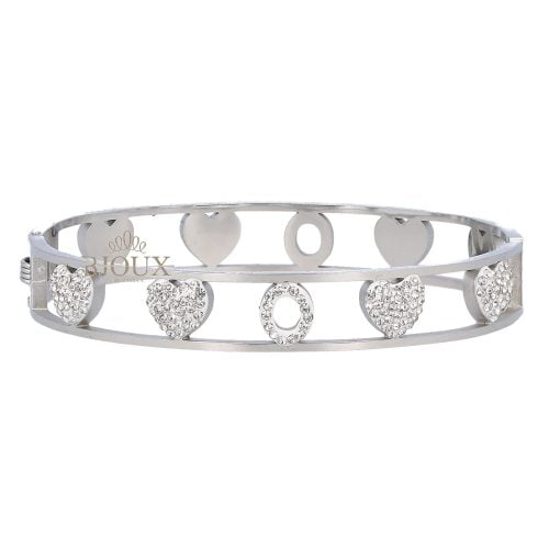 Bracciale bangle acciaio con lettera iniziale O