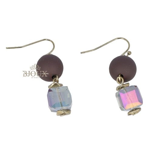 Orecchini con monachina sfera gommata e cubo