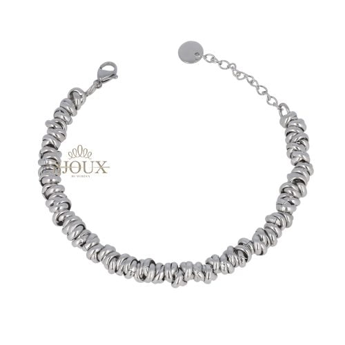 Bracciale acciaio ad anelli da 4 mm rodio