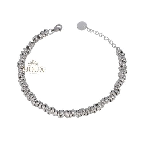 Bracciale acciaio ad anellini rodiati da 3 mm.