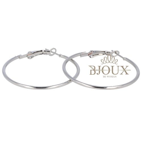 Orecchini a cerchio diam. 40 mm color argento