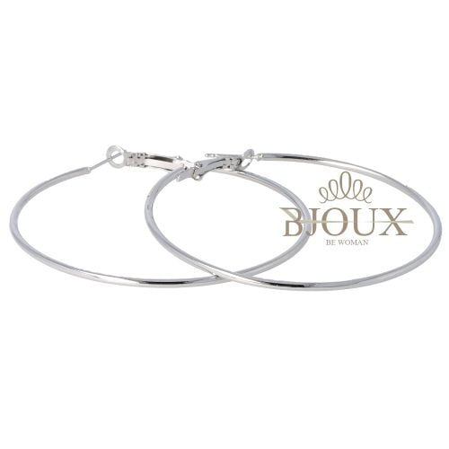 Orecchini a cerchio diametro 60 mm colore argento