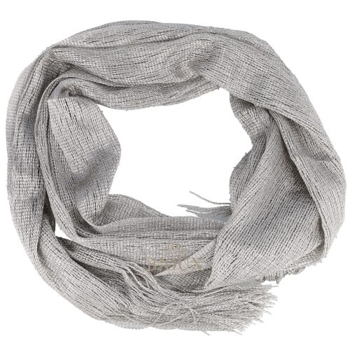 Stola in rete lurex con frange silver