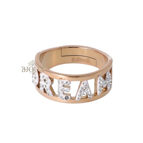 Anello Dream in acciaio gold rose con zirconi