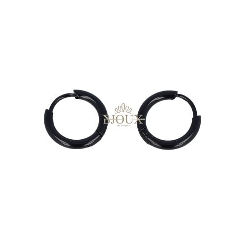 Orecchini in acciaio mini cerchietti diam.10 tubolare black