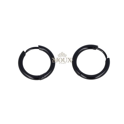 Orecchini in acciaio mini cerchietti diam.12 tubolare black