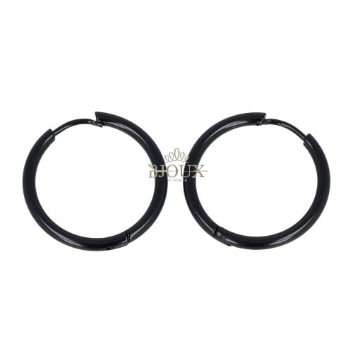 Orecchini in acciaio mini cerchietti diam.18 tubolare black