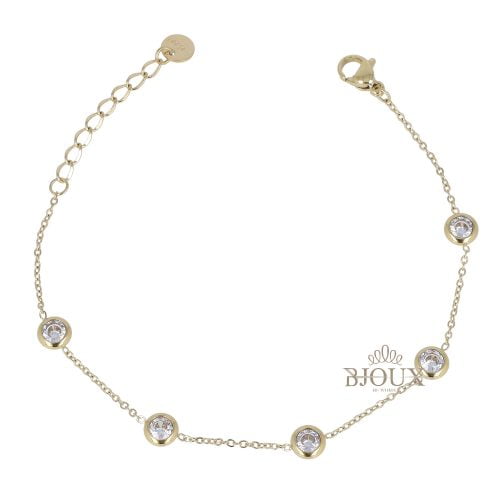 Bracciale acciaio dorato con strass kry