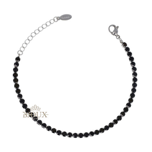 Bracciale acciaio modello tennis nero