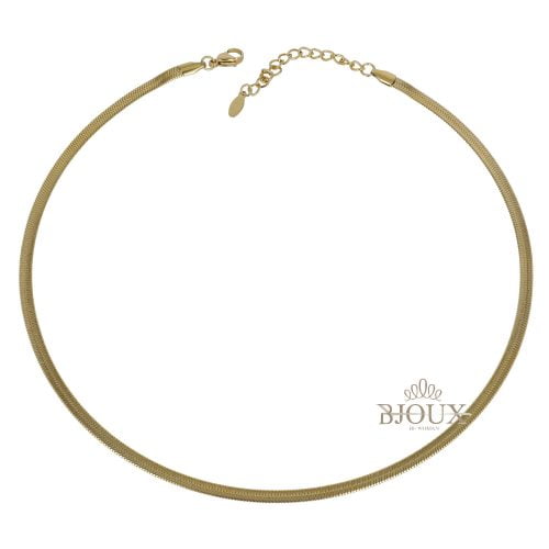 Collana in acciaio dorato snake 4MM