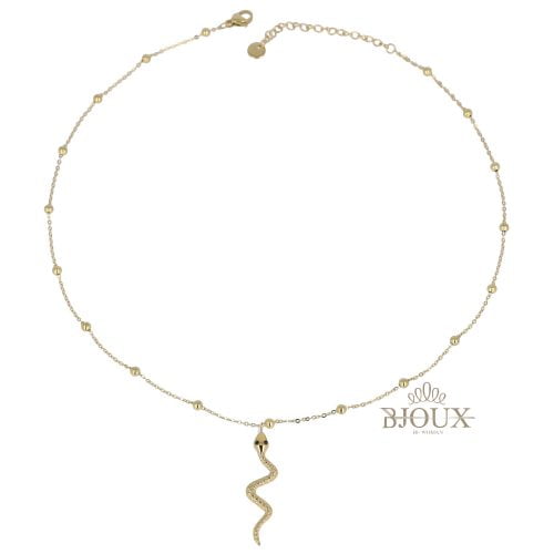 Collana a girocollo in acciaio con cobra