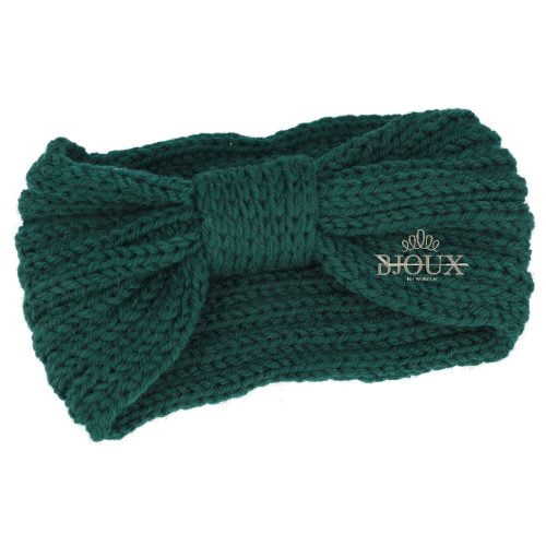 Fascia lana da bambina con nodo centrale verde