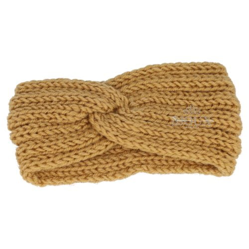 Fascia lana da bambina con lavorazione ad uncinetto brown