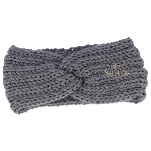 Fascia lana da bambina con lavorazione ad uncinetto grigio