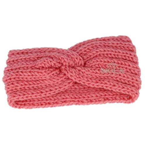 Fascia lana da bambina con lavorazione ad uncinetto rosa